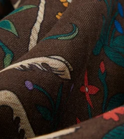 Drake’s Brown Unicorn Print Wool-Silk Square Scarf