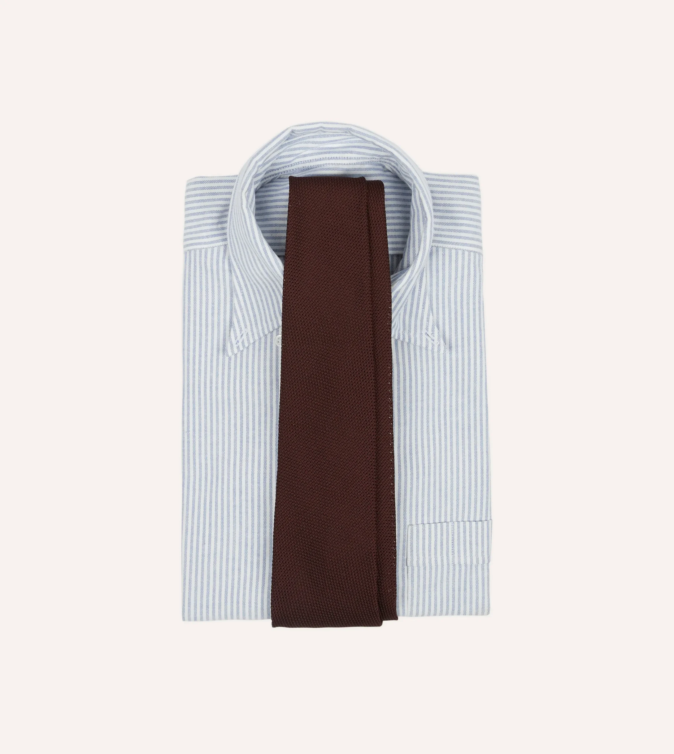 Drake’s Burgundy Fine Woven Grenadine Silk Hand Rolled Tie