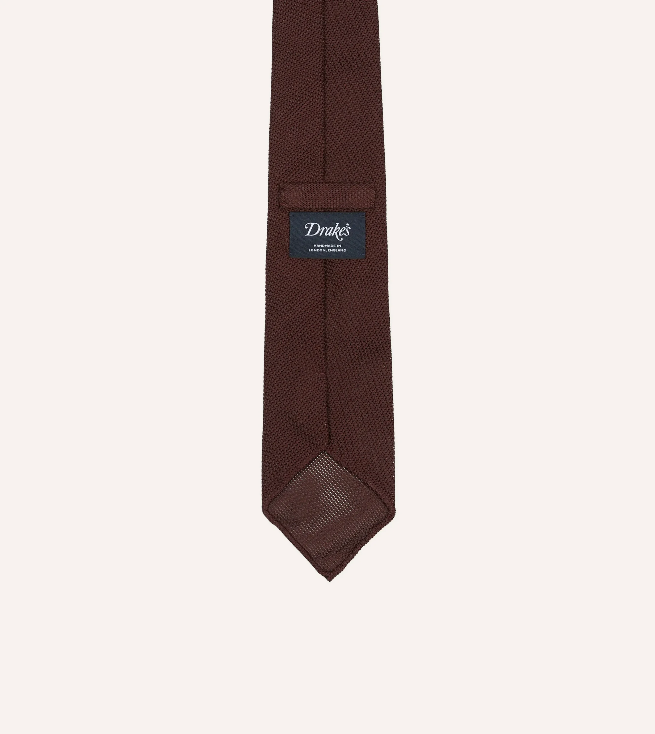 Drake’s Burgundy Fine Woven Grenadine Silk Hand Rolled Tie