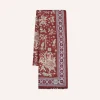 Drake’s Burgundy Mughal Elephants Print Wool-Silk Scarf