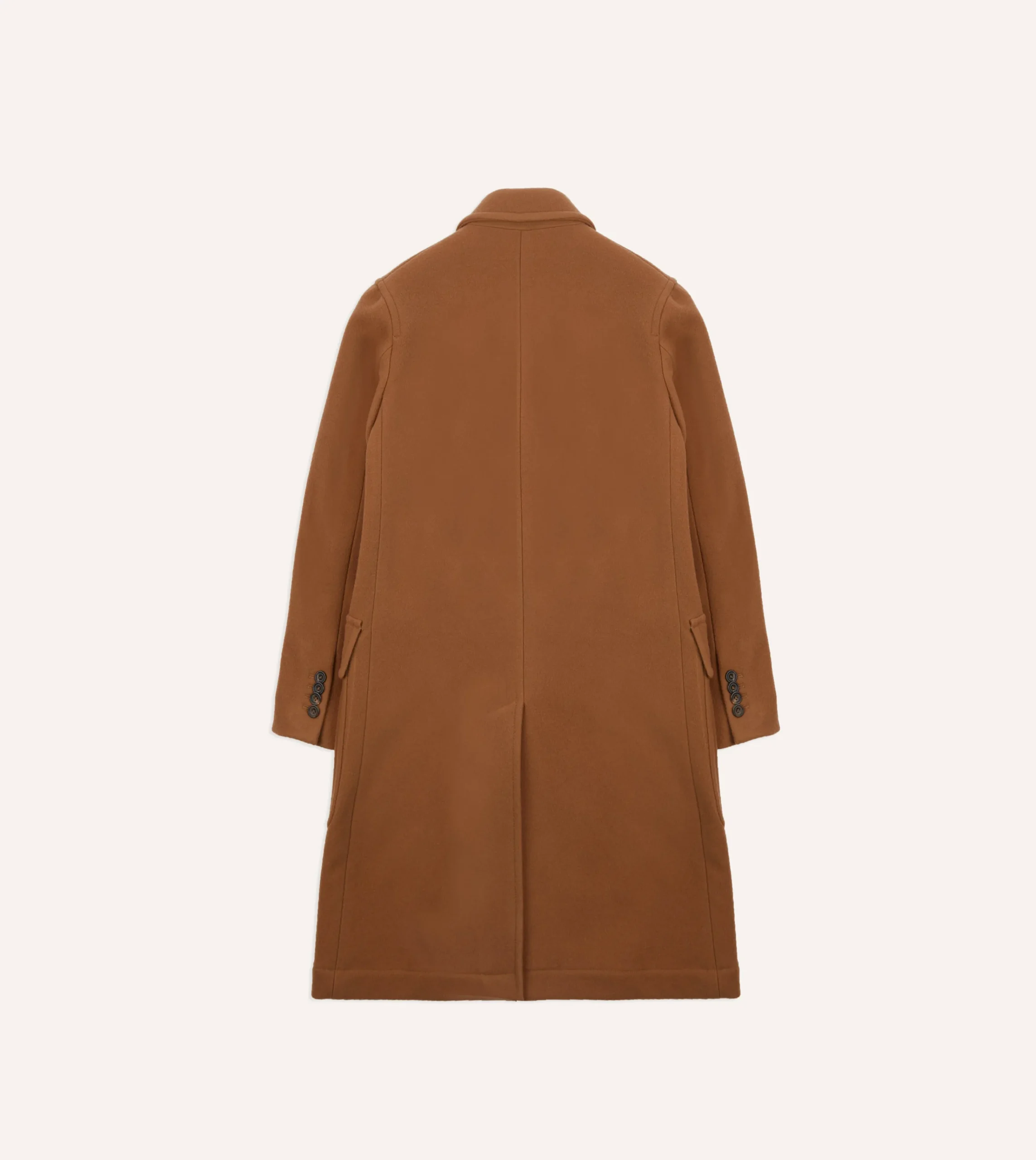 Drake’s Camel Double-Breasted Cashmere-Wool Overcoat