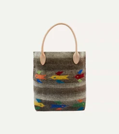 Drake’s Chamula Brown Wool Hummingbird Blanket Tote