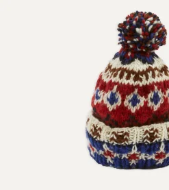 Drake’s Chamula For Drake's Ecru Fairisle Merino Knit Cap