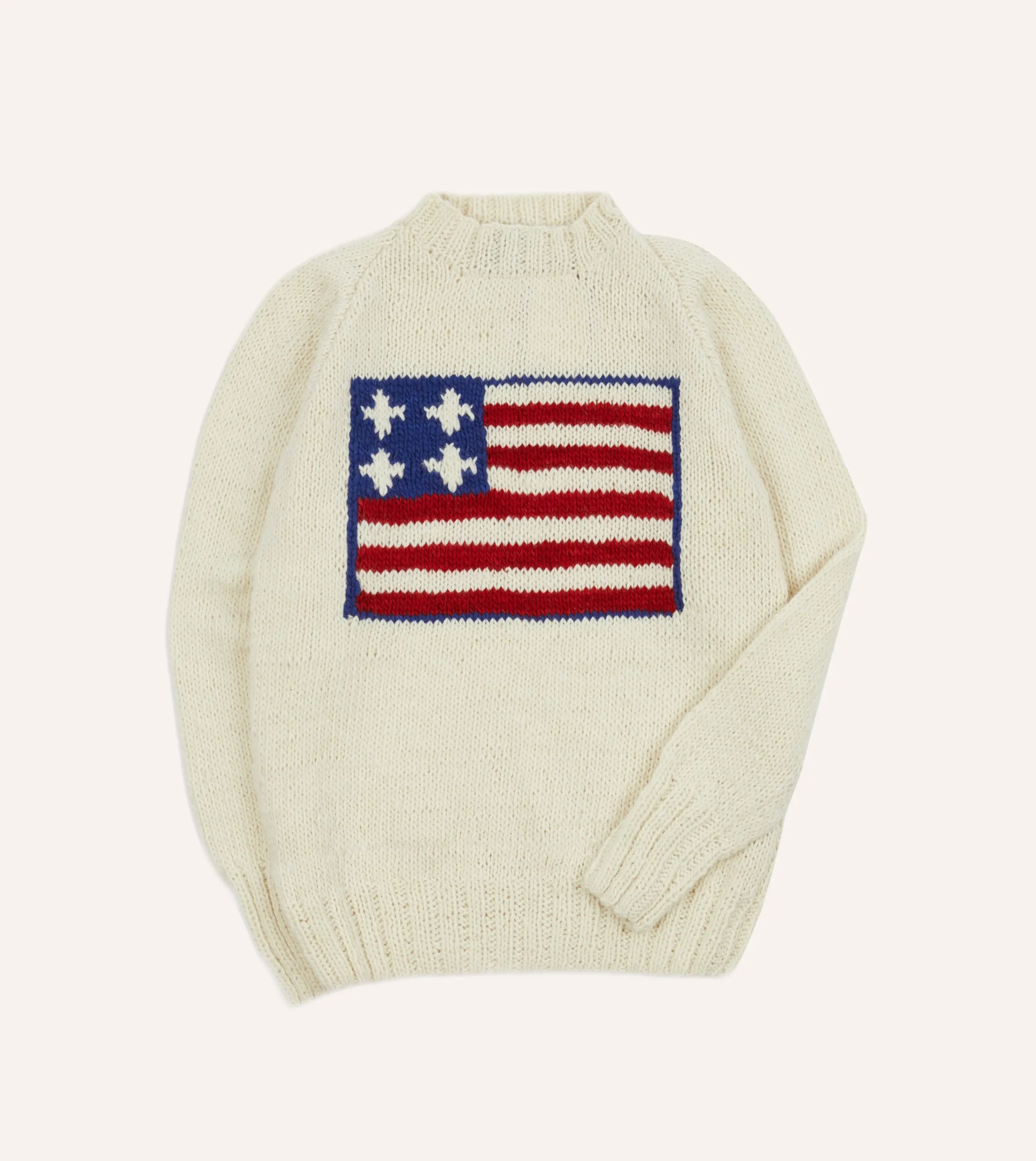 Drake’s Chamula For Drake's Ecru Flag Merino Jumper