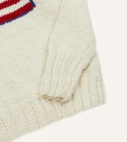 Drake’s Chamula For Drake's Ecru Flag Merino Jumper