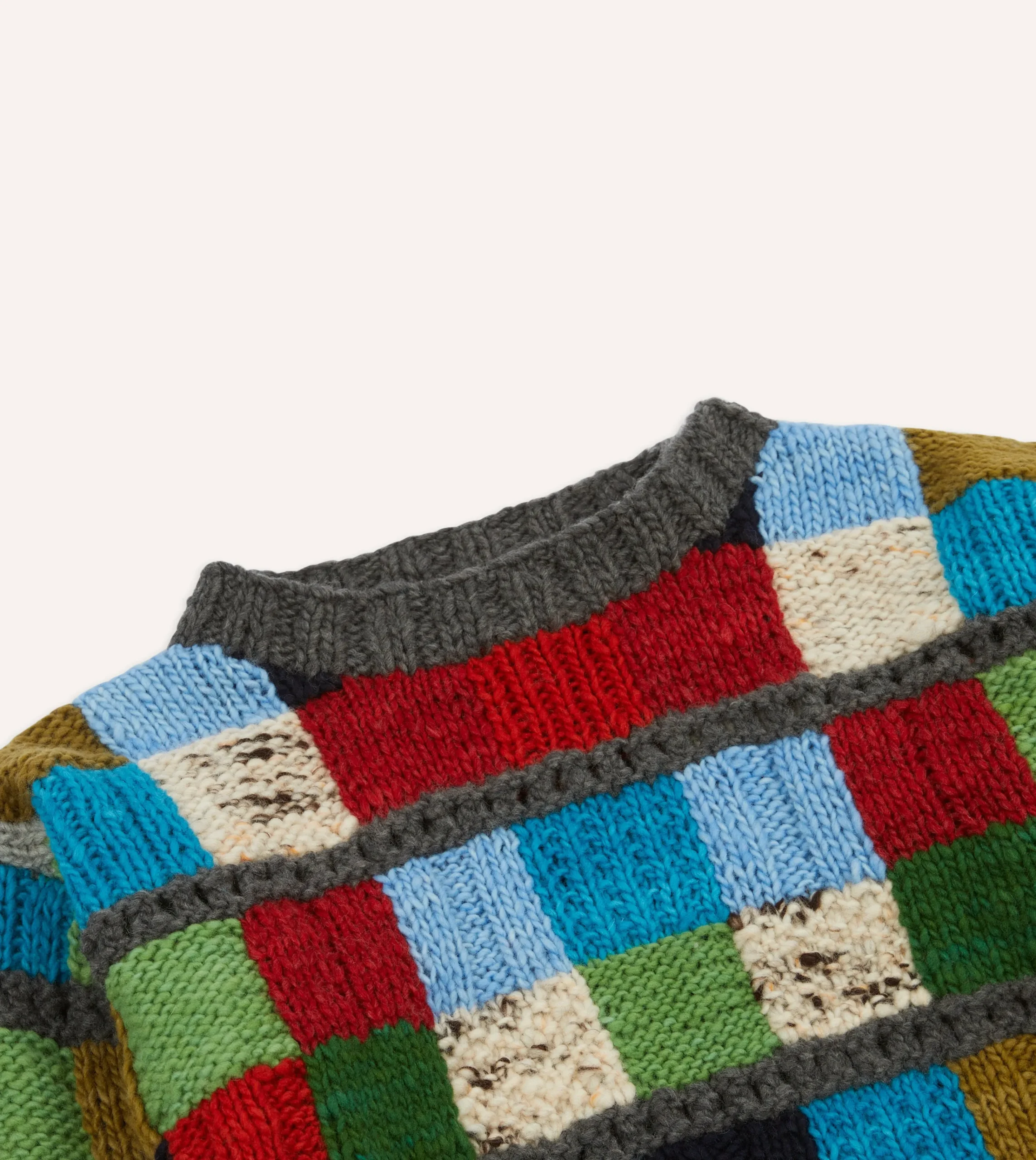 Drake’s Chamula For Drake's Patchwork Merino Jumper