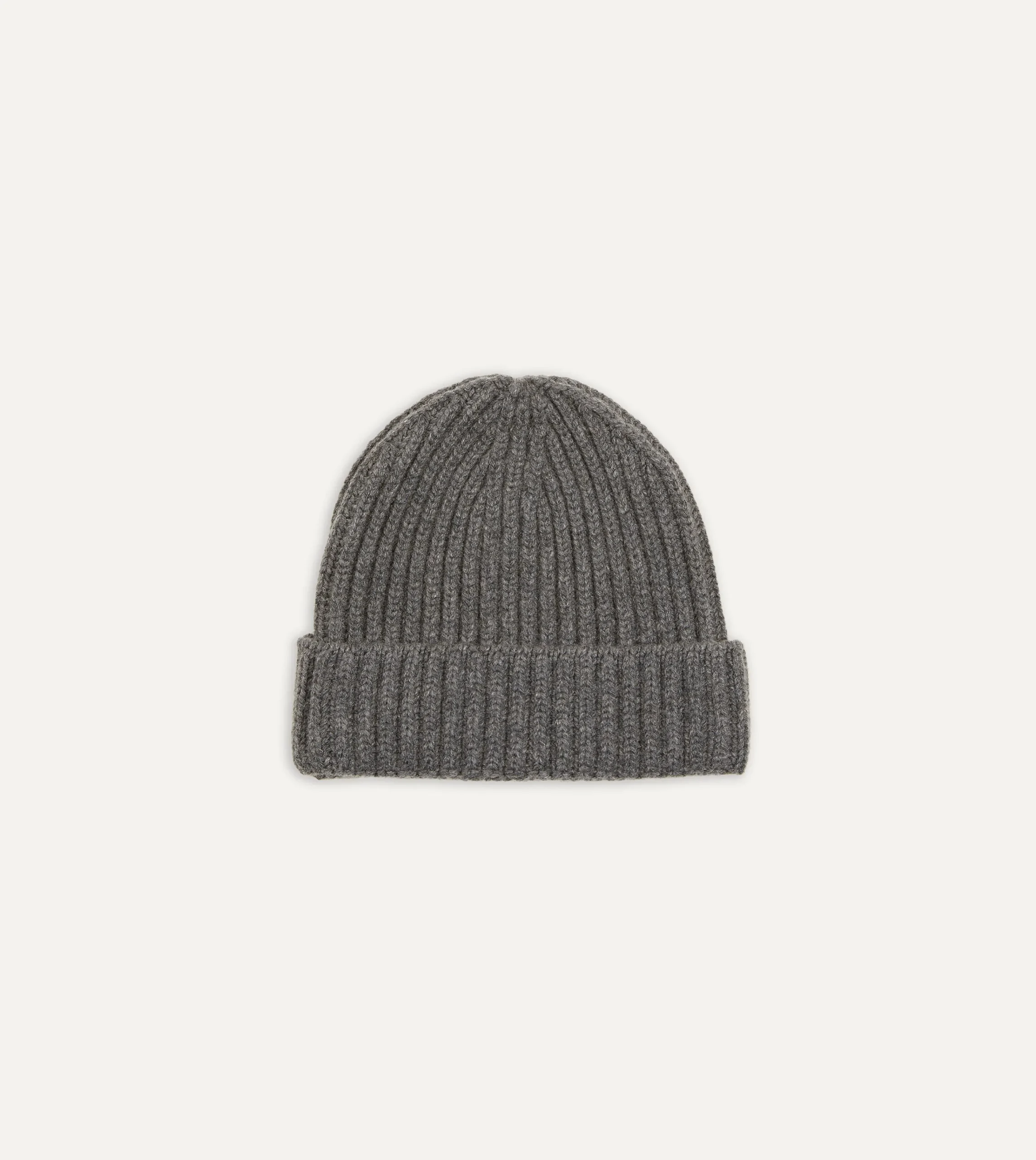 Drake’s Charcoal Cashmere Ribbed Knit Cap