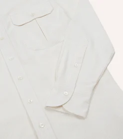 Drake’s Ticking Stripe Cotton Oxford Cloth Pocket Button-Down Shirt