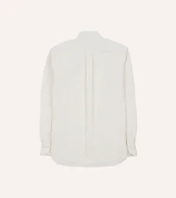 Drake’s Ticking Stripe Cotton Oxford Cloth Pocket Button-Down Shirt
