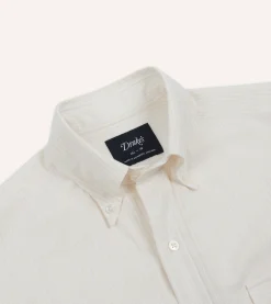 Drake’s Ticking Stripe Cotton Oxford Cloth Pocket Button-Down Shirt