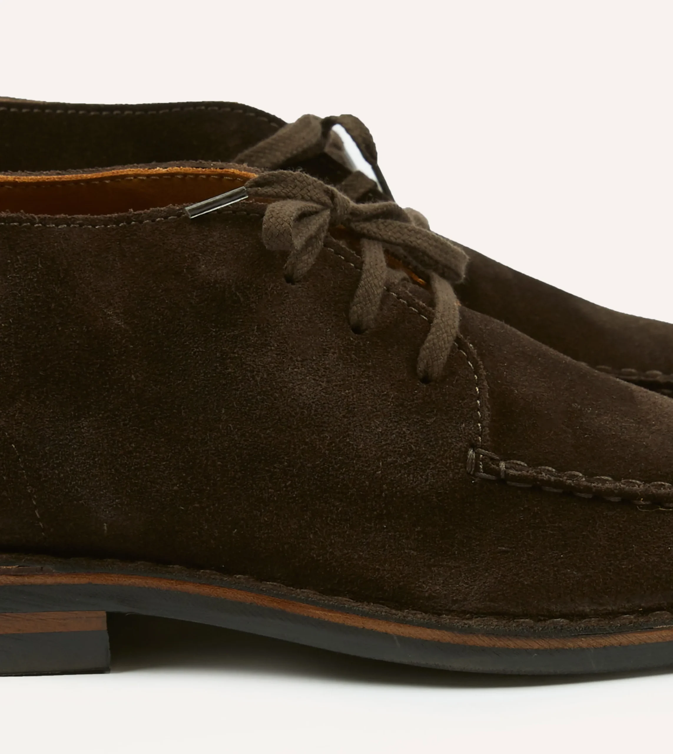 Drake’s Crosby Moc-Toe Chukka Boot Roughout Suede With Rubber Sole