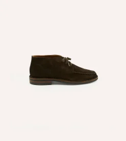 Drake’s Crosby Moc-Toe Chukka Boot Roughout Suede With Rubber Sole