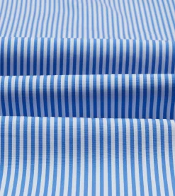 Drake’s And White Bengal Stripe Spread Collar Cotton Poplin Shirt