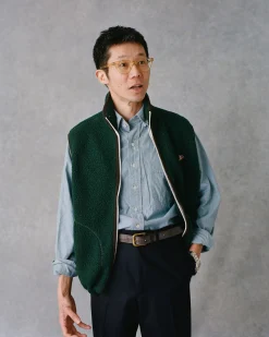 Drake’s Boucle Wool Zip Fleece Vest