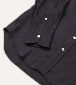 Drake’s Linen Spread Collar Shirt