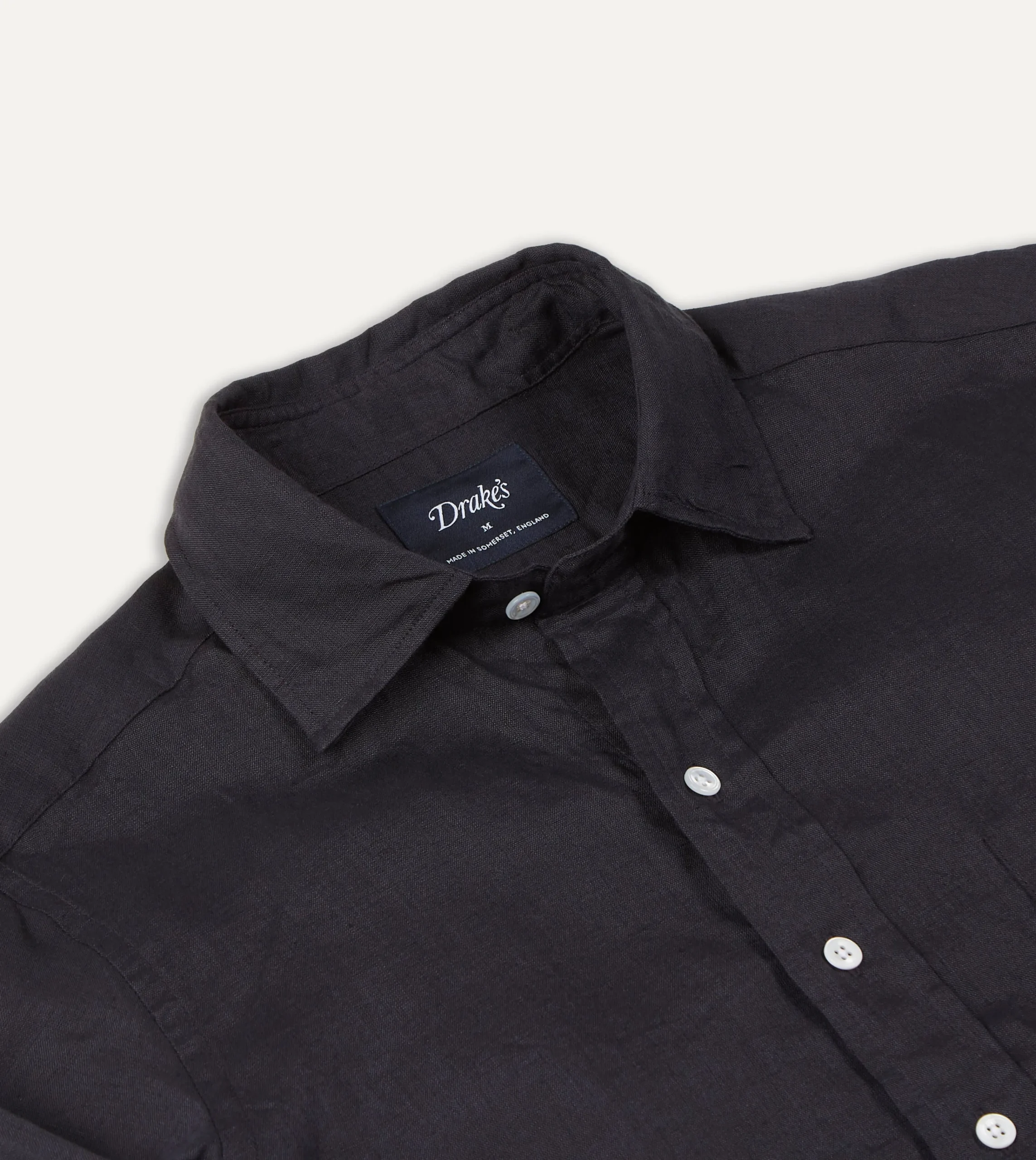 Drake’s Linen Spread Collar Shirt