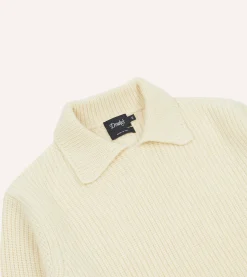 Drake’s Alpaca Lambswool Ribbed Integral Collar Jumper