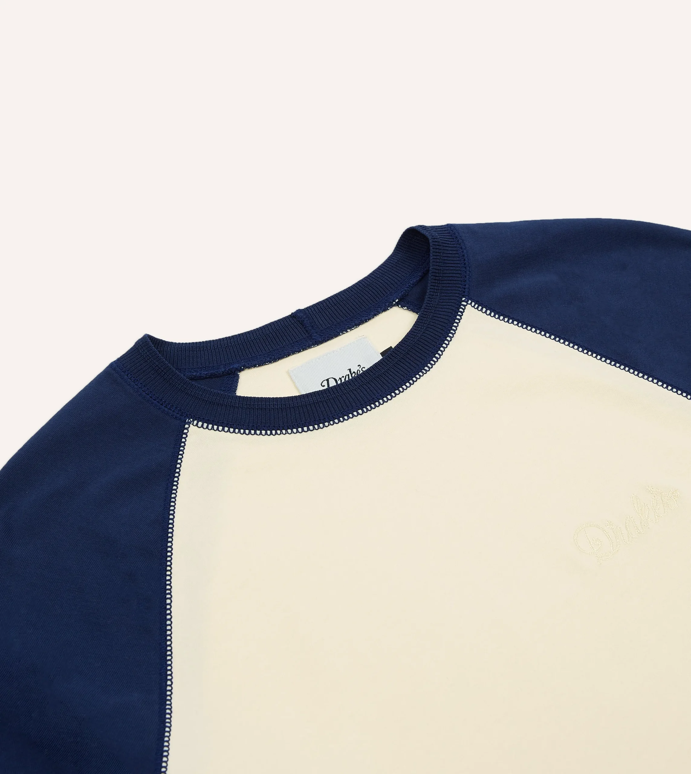 Drake’s Ecru And Raglan Sleeve Hiking T-Shirt