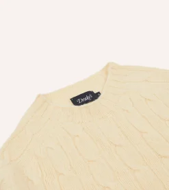 Drake’s Brushed Shetland Cable Knit Crew Neck Jumper