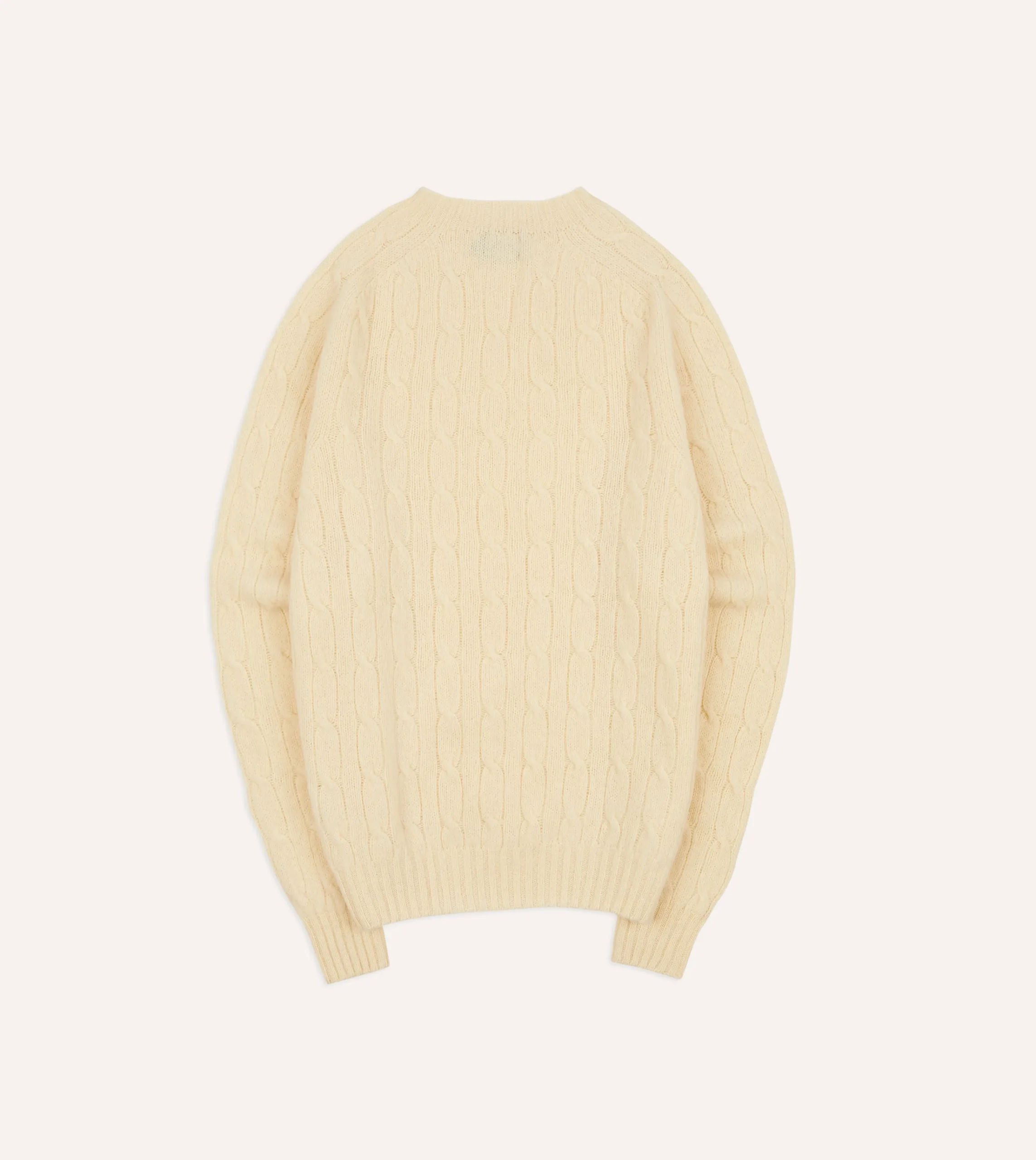Drake’s Brushed Shetland Cable Knit Crew Neck Jumper