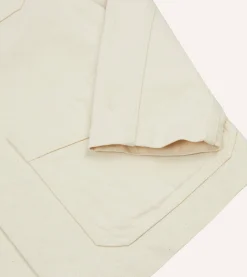 Drake’s Ecru Cotton Duck Canvas Five-Pocket Chore Jacket