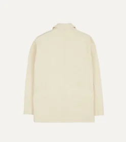 Drake’s Ecru Cotton Duck Canvas Five-Pocket Chore Jacket