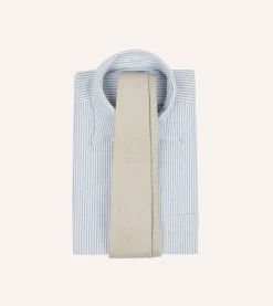 Drake’s Ecru Fine Woven Grenadine Silk Hand Rolled Tie