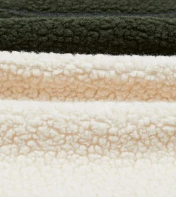 Drake’s Ecru, Green And Navy Boucle Wool Zip Fleece Vest