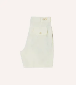 Drake’s Ecru Linen Single-Pleat Shorts