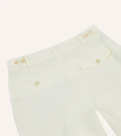 Drake’s Ecru Linen Single-Pleat Shorts