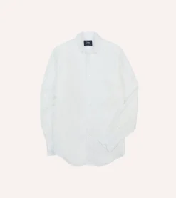 Drake’s Linen Spread Collar Shirt