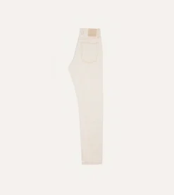 Drake’s Ecru 13.2oz Denim Five-Pocket Jeans