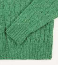 Drake’s Brushed Cable Knit Shetland Crew Neck Jumper