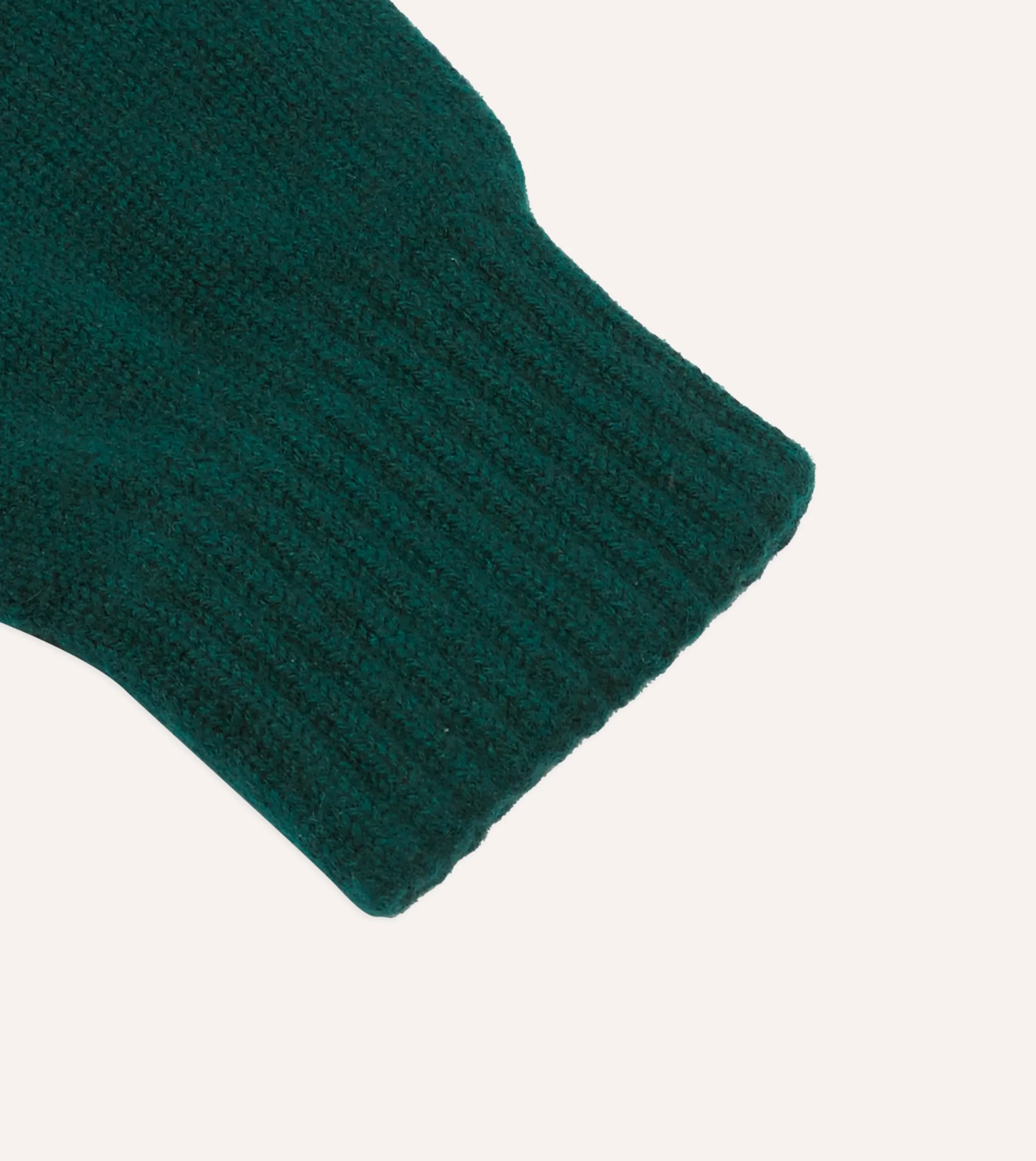 Drake’s Forest Green Cashmere Knitted Gloves