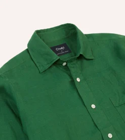 Drake’s Linen Spread Collar Shirt