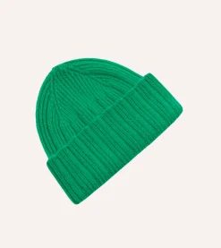 Drake’s Angora Lambswool Ribbed Knit Cap