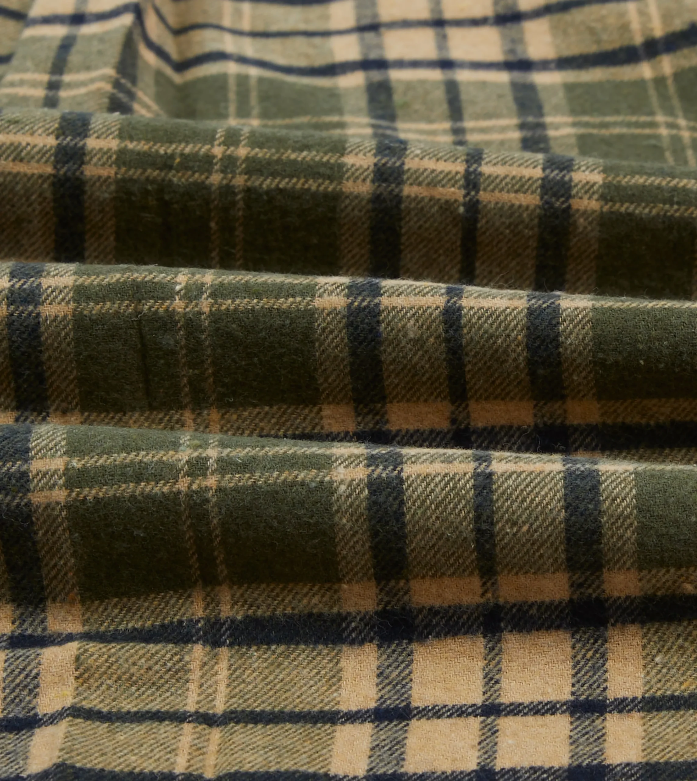 Drake’s Green Check Brushed Cotton Two-Pocket Work Shirt