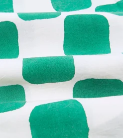 Drake’s Green Chequerboard Block Print Cotton Drawstring Shorts