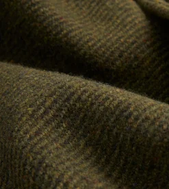 Drake’s Green Donegal Wool Twill Raglan Coat