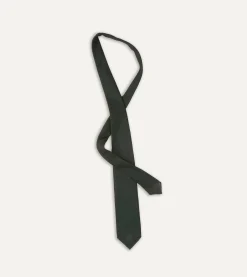 Drake’s Green Hand Rolled Large Knot Grenadine Tie