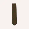 Drake’s Green Jumbled Tile Print Silk Self Tipped Tie