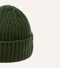 Drake’s Lambswool Ribbed Knit Cap