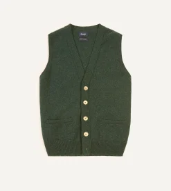 Drake’s Lambswool Sleeveless Cardigan