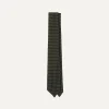 Drake’s Green Micro Geometric Print Silk Self Tipped Tie