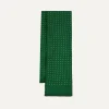 Drake’s Green Polka Dot Print Tubular Silk Tasselled Scarf