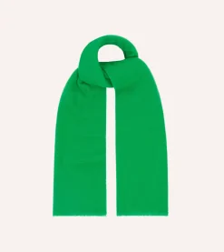 Drake’s Green Solid Wool Scarf