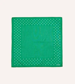 Drake’s Spot Border Print Cotton-Silk Pocket Square
