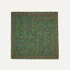 Drake’s Green Summer Tigers Print Wool-Silk Square Scarf