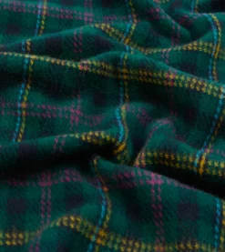 Drake’s Green Tartan Check Wool Scarf