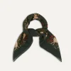 Drake’s Green Unicorn Print Wool-Silk Square Scarf